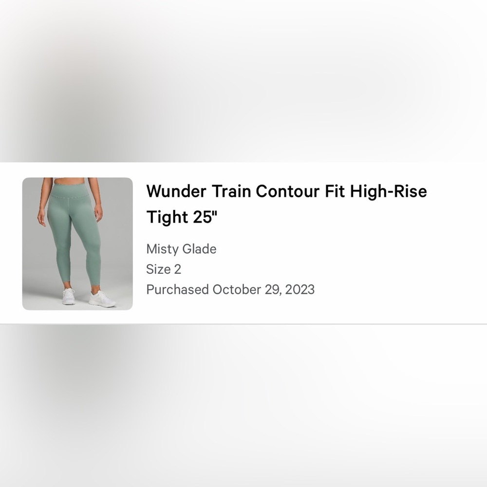 Lululemon Athletica Wunder Train Contour Fit High-Rise Tight 25" - Misty Glade